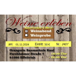 TICKET "WEINE ERLEBEN 2024" 01.11.2024 - Käsefondue & Wein
